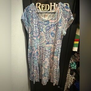 Lilly Pulitzer Blue and Pink Floral Geanna Dress